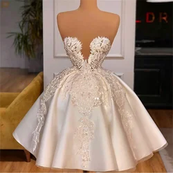 Short Cocktail Dresses 2023 A Line Sweetheart Sequins Appliqued Cheap Prom Custom Made Little Homecoming Gowns Vestido De Mujer