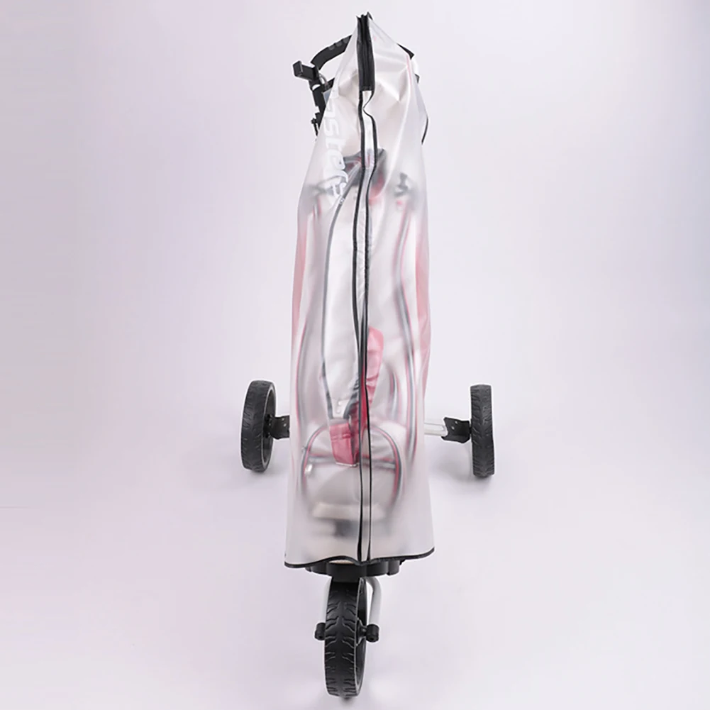 PVC Golf Bag Rain Cover Translucent Golf Bag Waterproof Cover with Zipper Golf Pole Bag Cover Portable Outdoor Golf Supplies