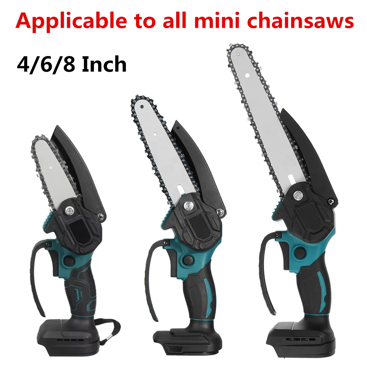 4 6 8 Inch Chainsaw Guide Bar Saw Chain Set Electric Saw 1/4\'\'P For Mini Electric Saw Wood Cutter Replacement Spare Chain