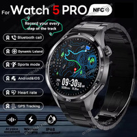 2025 GT5 Pro GPS Track Smart Watch Men 360*360 AMOLED Screen NFC BT Call Fitness IP68 Waterproof Health Monitor Man Smartwatches