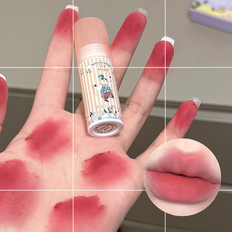 6個入りベルベットリップミストリップマッドセット、塗りやすい、長持ちするナチュラルリップメイク、ホリデーギフト