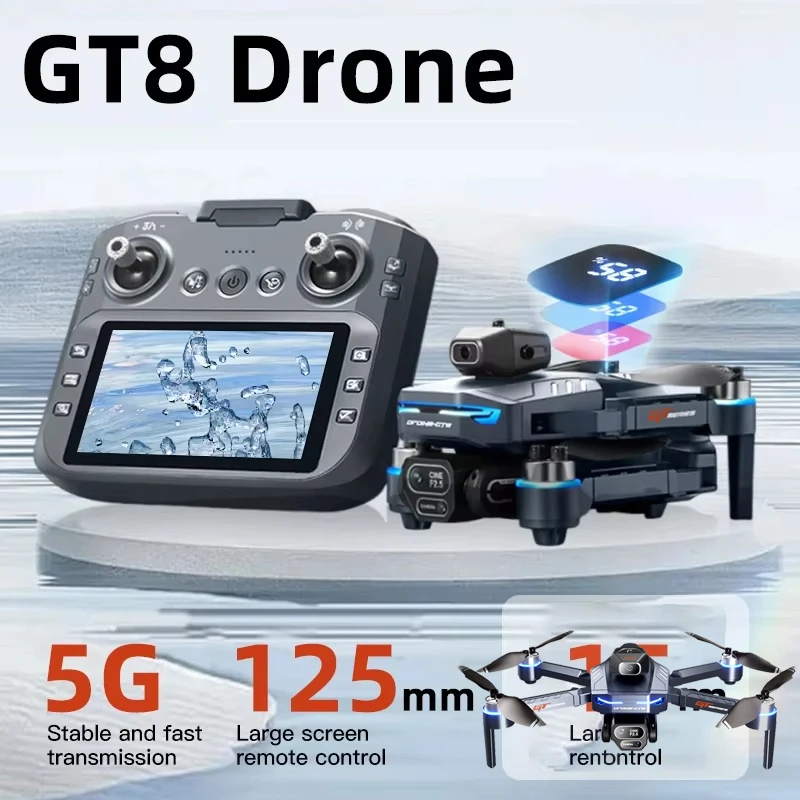 

Обновленный дрон GT8 4K профессиональный с двойной камерой, FPV, GPS, бесщеточным двигателем, оптическим позиционированием, складной квадрокоптер 4K/8K, радиоуправляемый дрон, подарок