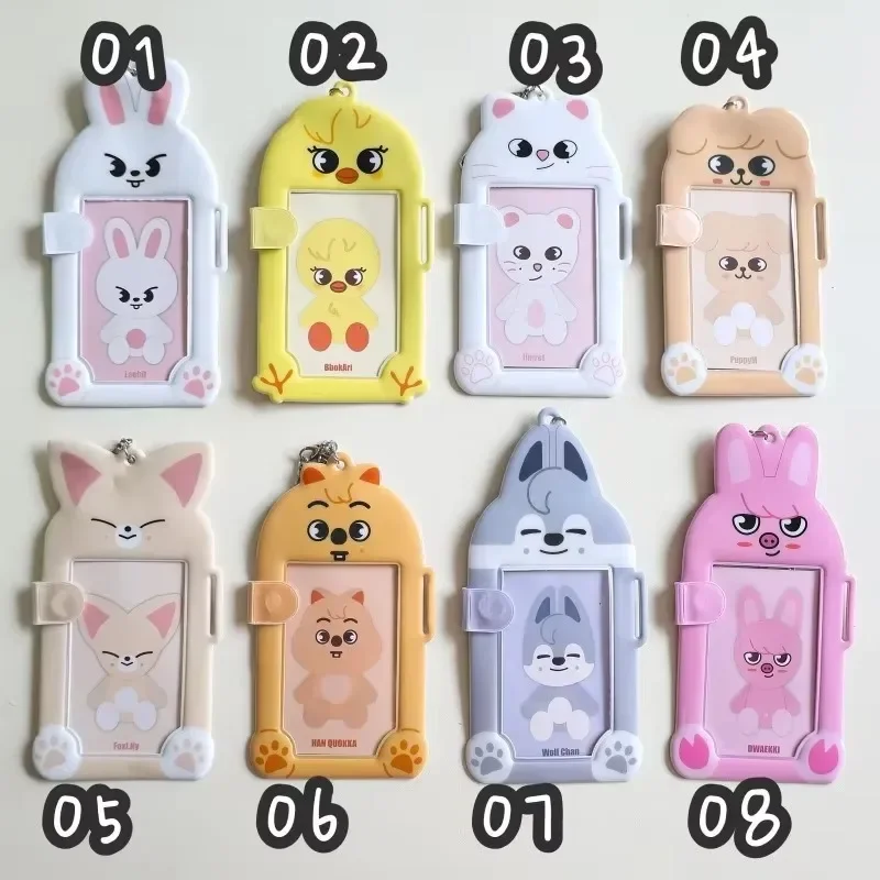 SKZOO Plastic Card Holder 3 Inch Photocard Sleeve Magnetic Suction Irregular Shape Cartoon Kawaii Pendant Protective Cover Gift view 5