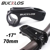Vástago de manillar BUCKLOS de 17 grados, vástago de bicicleta de carretera de aleación de aluminio ultraligero de 70mm para piezas de bicicleta eléctrica MTB de 31,8 MM