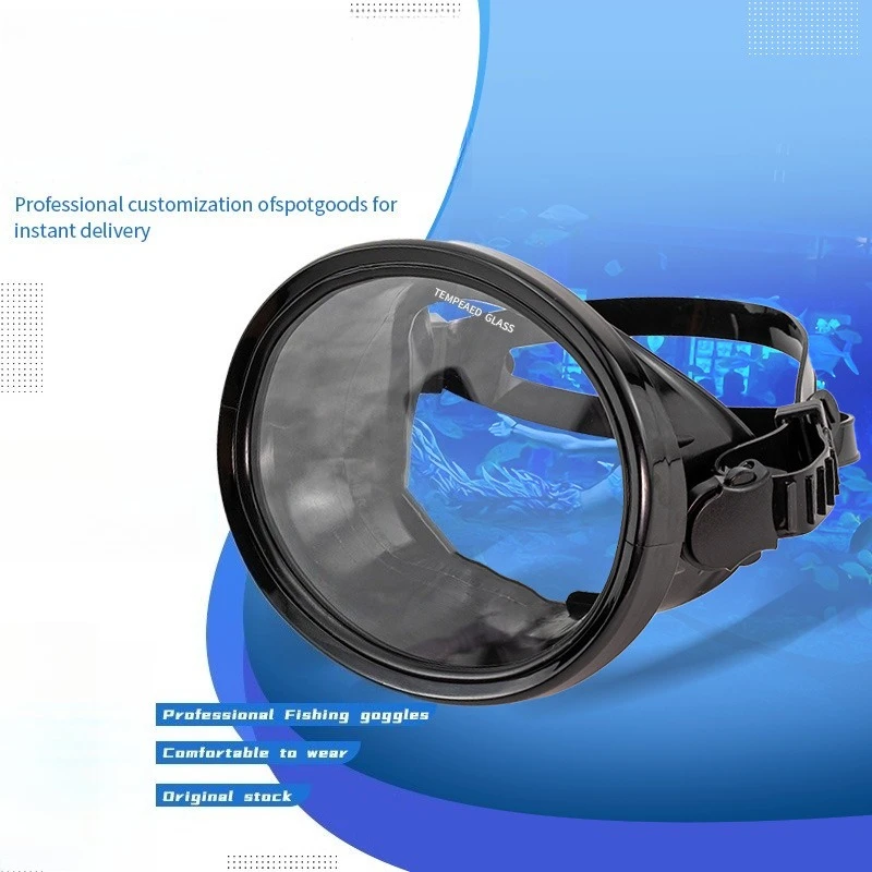 

Oval Scuba Diving Mask - Anti-Fog Single Lens with Adjustable Strap for Spearfishing & Snorkeling, Professional Swim Goggles