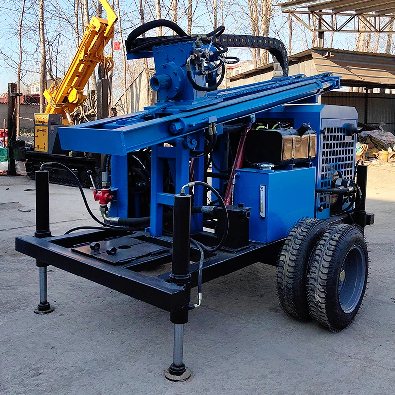 Wheel-Type 300M Deep Well Drilling Rig Hydraulic High Precision Flexible Mobile High Quality Deep Water Well Drilling Rig