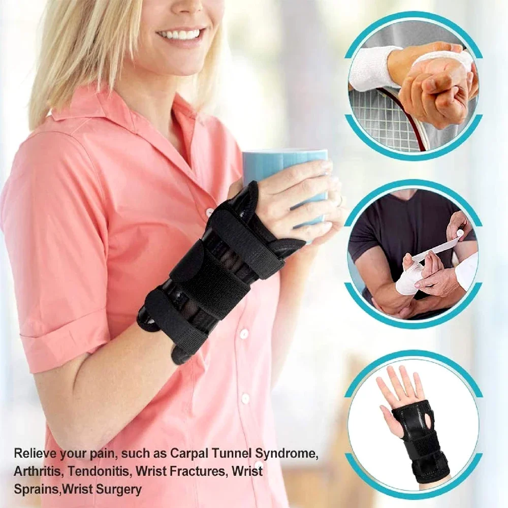 1Piece Wrist Brace with Removable Pad for Carpal Tunnel,Night Wrist Sleep Support,Fits Both Hands,Hand Support Straps for Sports