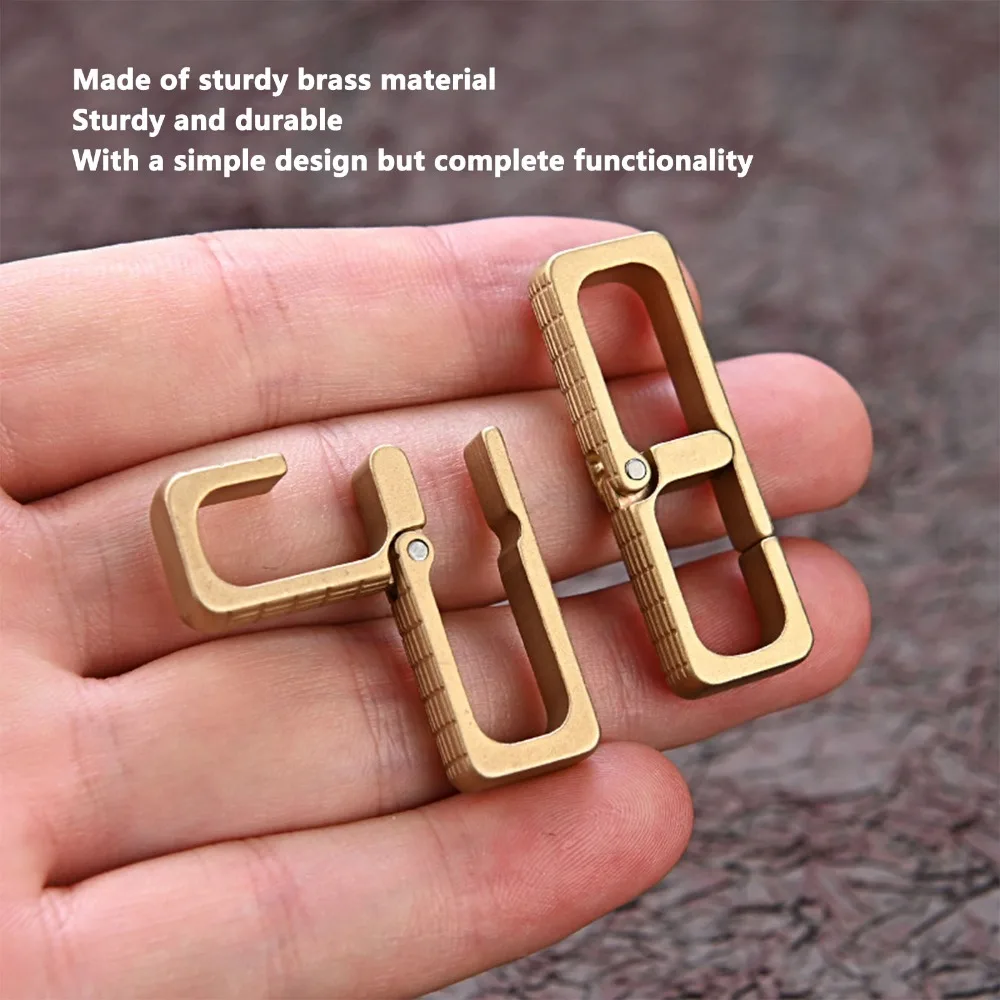 Durable Brass Mini Portable Keychain Simple Smooth Polished Keychain Hook Key Chain Clip Belt Use