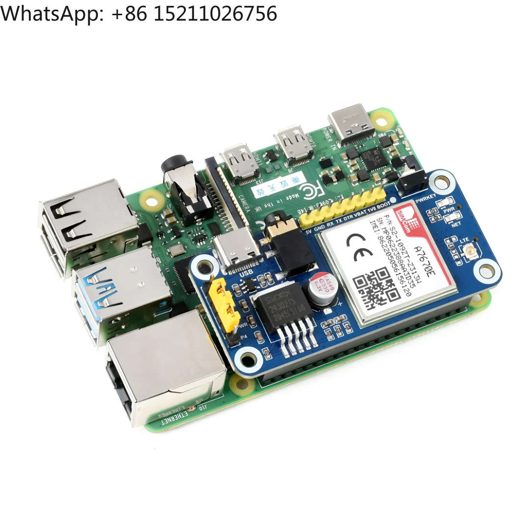A7670E LTE Cat-1 GPS Module HAT for Raspberry Pi Multi-Band 2G GSM GPRS LBS Coverage Europe Southeast Asia West Asia South Korea