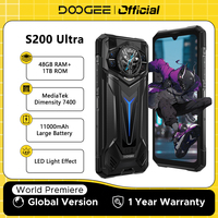 Global Version DOOGEE S200 Ultra Rugged Phone 48GB+1TB Dimensity 7400 11000mAh Battery 66W 6.72” FHD+120Hz Breathing Light NFC