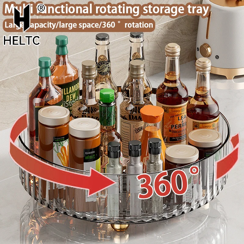 Rotating Spice Rack For Home Kitchens Multi-Functional Storage Tray For Seasoning Bottles And Jars, And Cosmetics