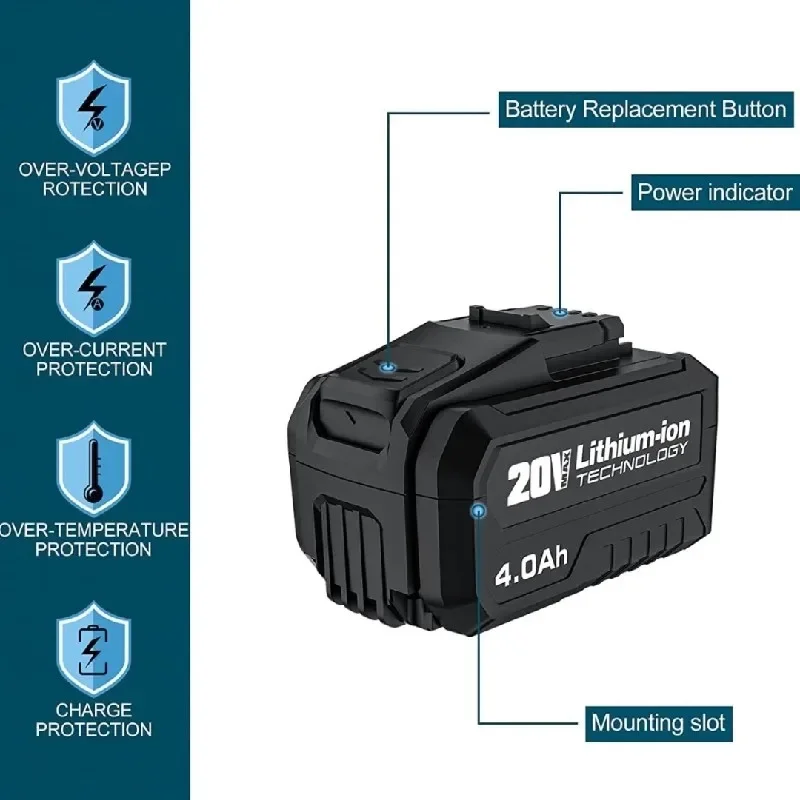 

100%Original 4Ah for WESCO 18V 20V WS9940 Electric Saw Angle Grinder Percussion Drill Electric Screwdriver Power Tool Battery