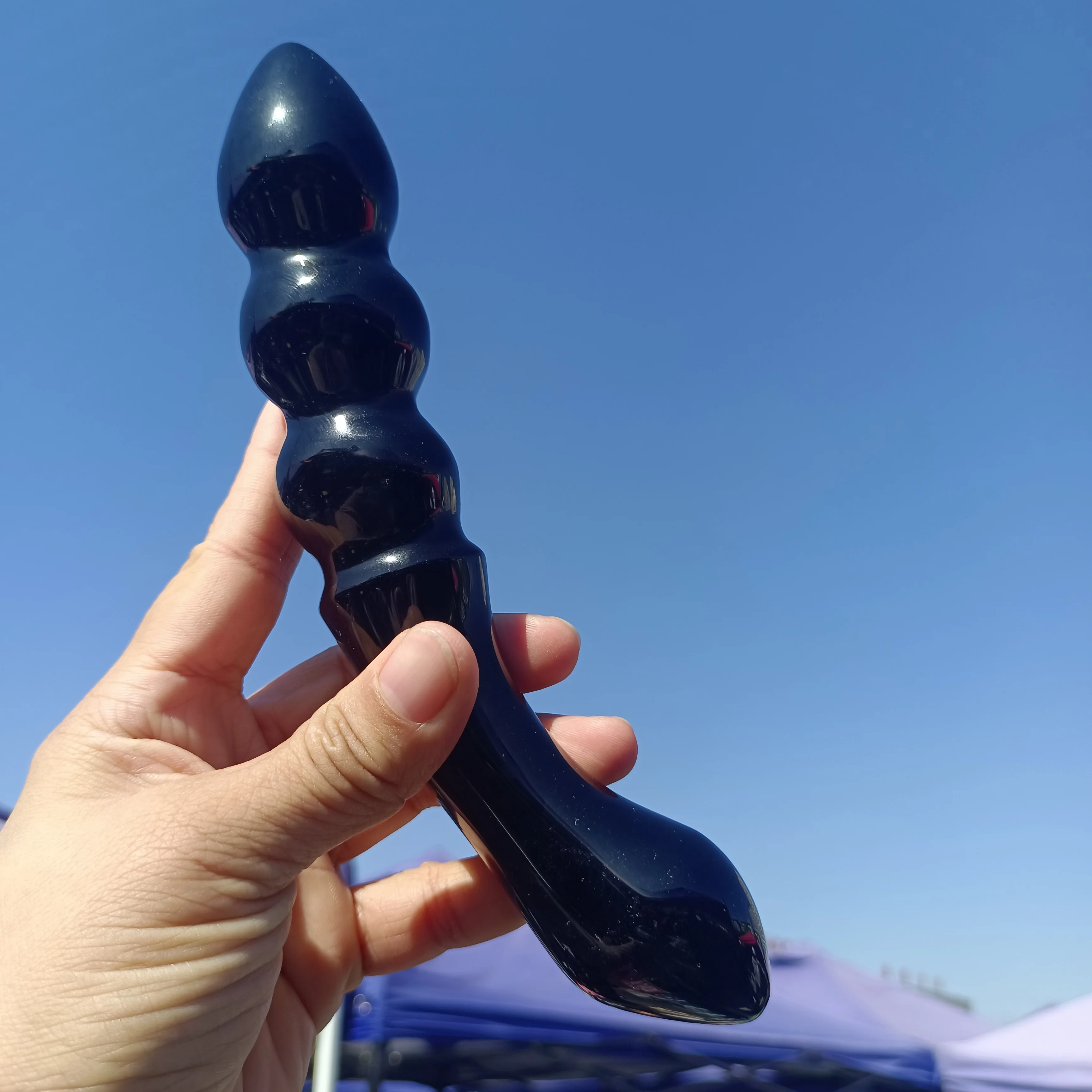 

18cm Natural Obsidian Massage Stick,Quartz Crystal Black Rough Ore Polished Massage Stick,Mineral,Spiritual,Therapeutic Beauty