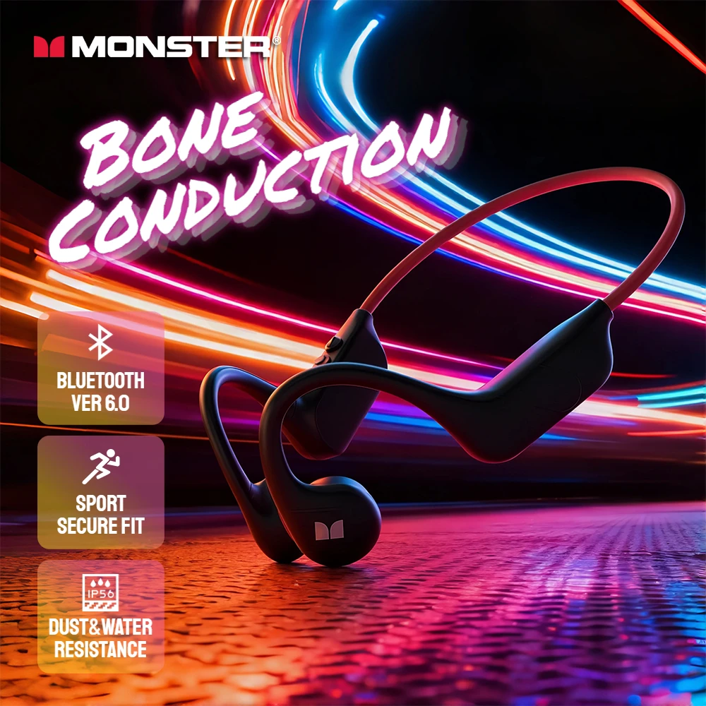 مونستر XB01 العظام التوصيل سماعة لاسلكية HiFi الصوت بلوتوث 6.0 سماعة IP56 مقاوم للماء الرياضة مشبك الأذن سماعة مع هيئة التصنيع العسكري #1