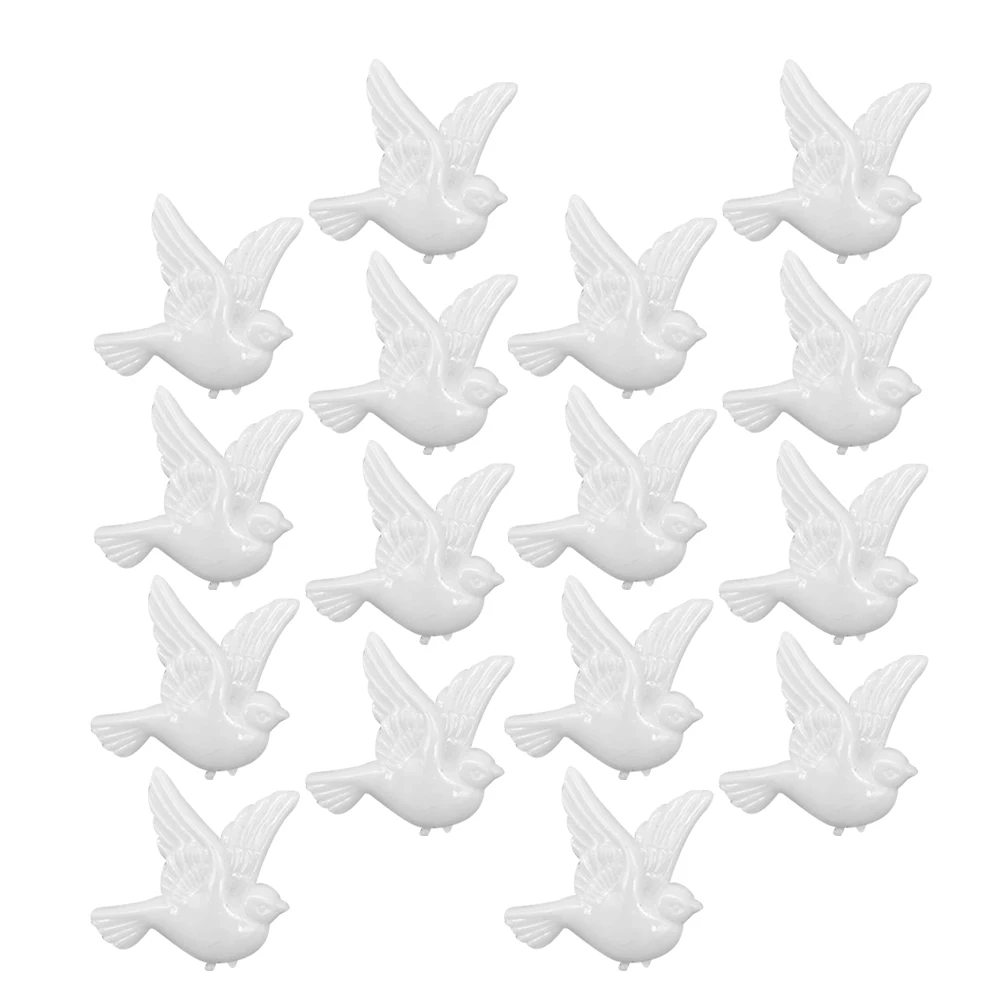 

24pcs 24 White Pigeon Wall Stickers Baby Nursery Bird Wall Hanging Decor Kids Bedroom Animal Figurine Sculpture 3D Adhesive