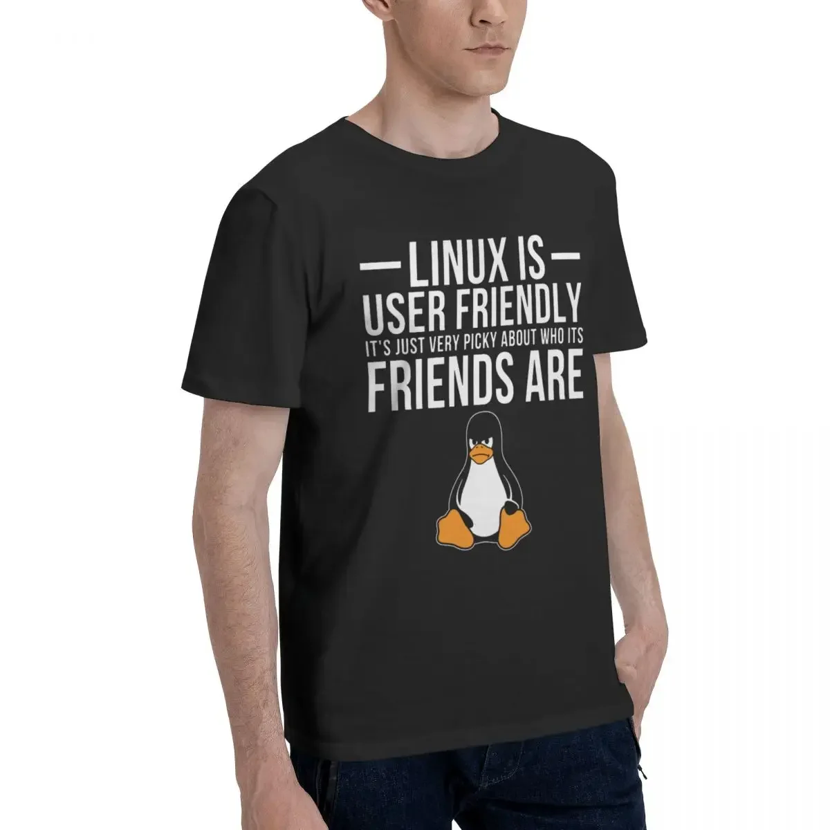 Classic O Neck TShirt Linux Operating System User Friendly T Shirt Customized Mens Women Tshirt