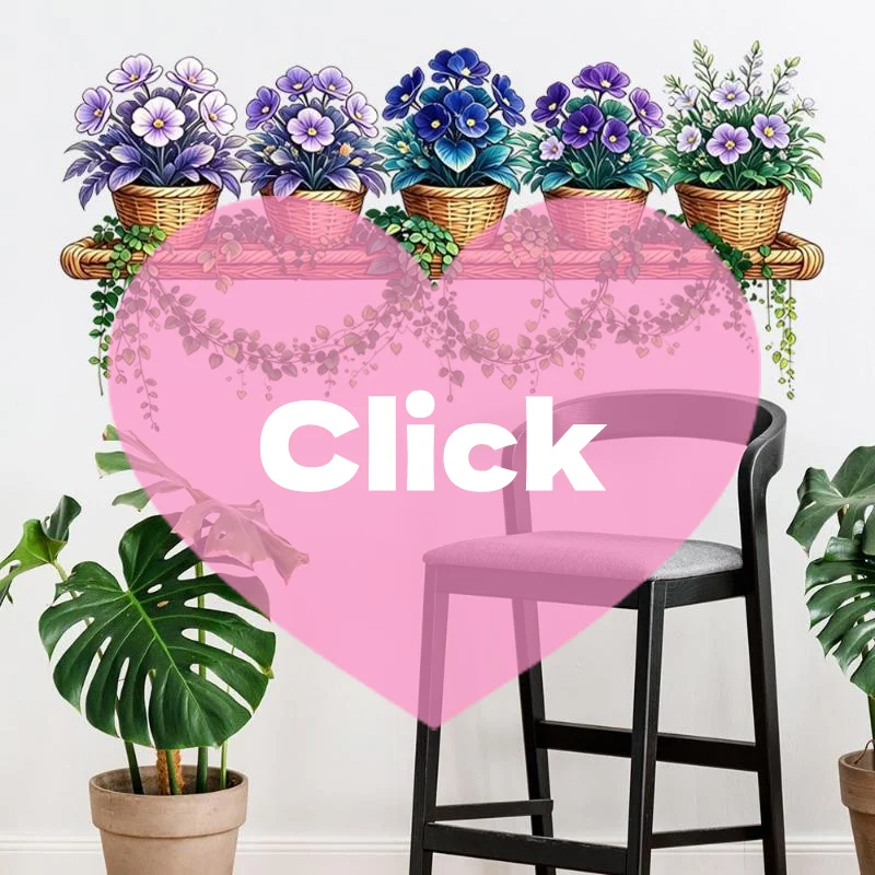 Realistic Hanging Flower Wall Sticker With Green Vines And Colorful Blooms For Kitchen Living Room Decor