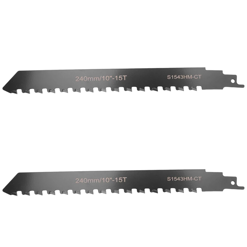 2X pisau gergaji karbida bolak-balik, karbida Tungsten untuk memotong beton berpori, semen serat, bata 240Mm/9.45 inci