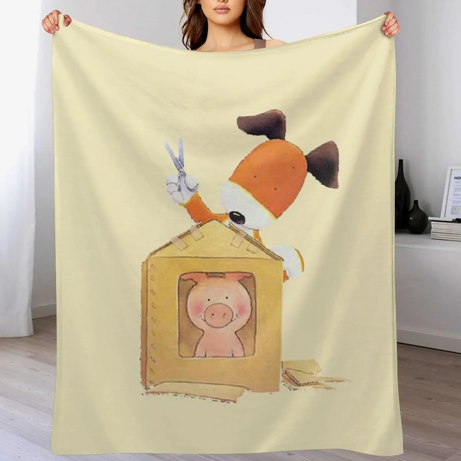 

Kipper the dog and pig Throw Blanket Compact Warm Blanket for Car Road Trip