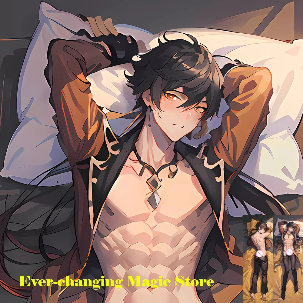 

Dakimakura Anime Pillow Case Genshin Impact Morax Zhong Li Cosplay Accessories Cute Hugging Body Pillow Case