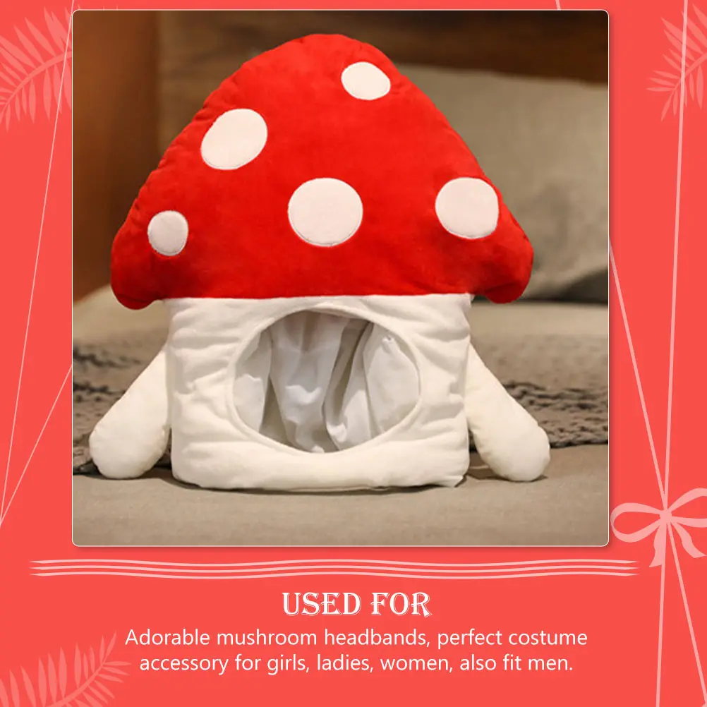 

Mushroom Headb Hat Cartoon Photography Costume Hats Costume Accessories for Women Photography Party Favors Holiday Decorations