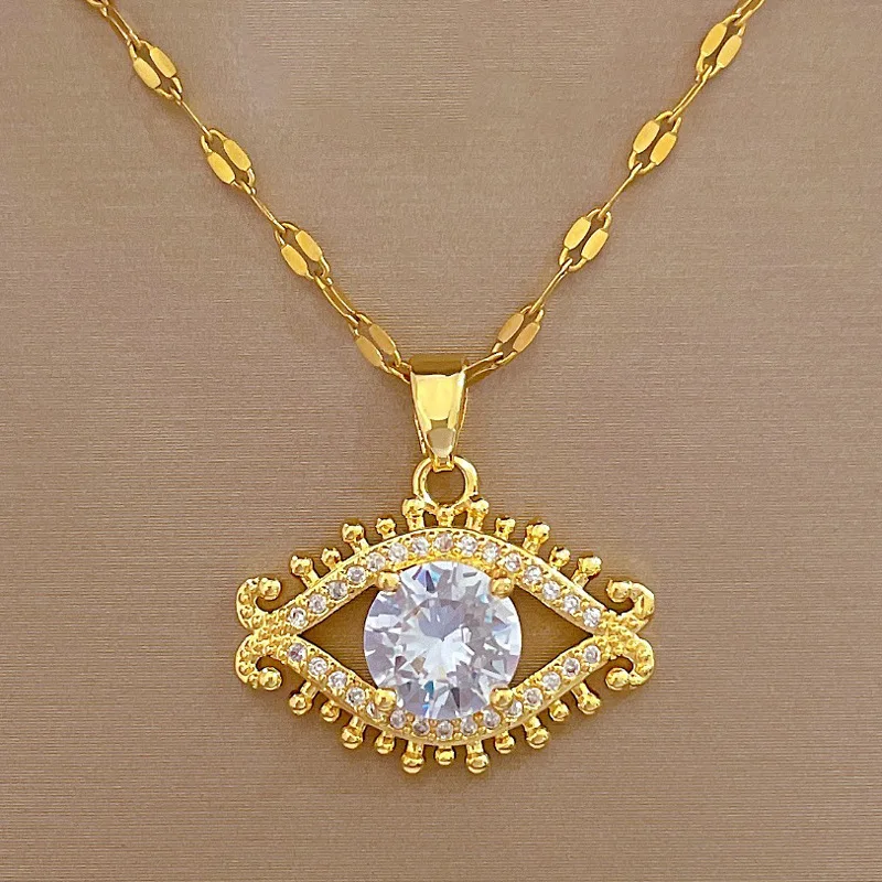 الفاخرة التيتانيوم الصلب رمش الجفن قلادة للنساء تنوعا سلسلة الترقوة أنيقة الأزياء والمجوهرات الإكسسوار