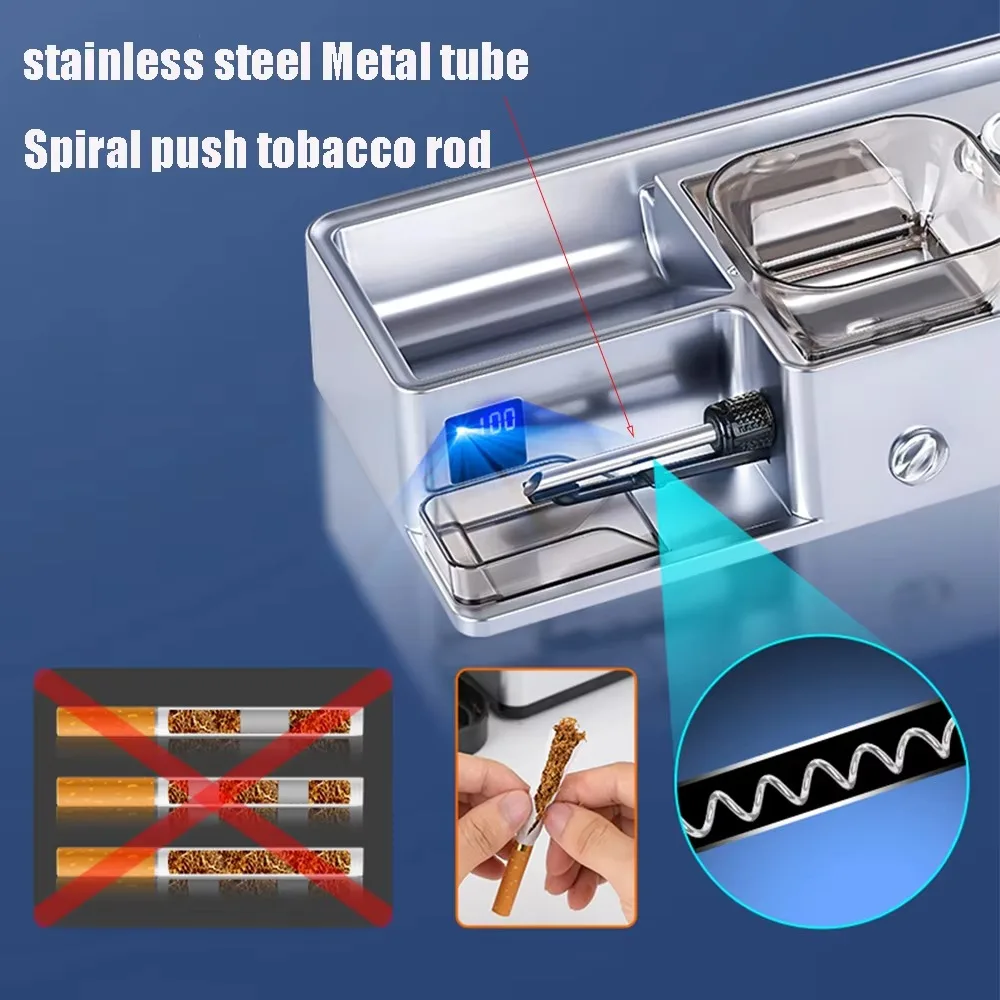 3 in 1 Size Cigarette Maker 5.5/6.5/8mm Infrared Sensing Cigarette Rolling Machine with Double Tobacco Filling Compartment