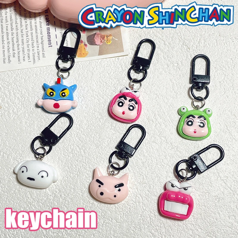 

Crayon Shin-chan Keychain Action Kamen Cartoon Toy Pendant Car Keyring Quirky Creative Student School Bag Accessories Decor Gift