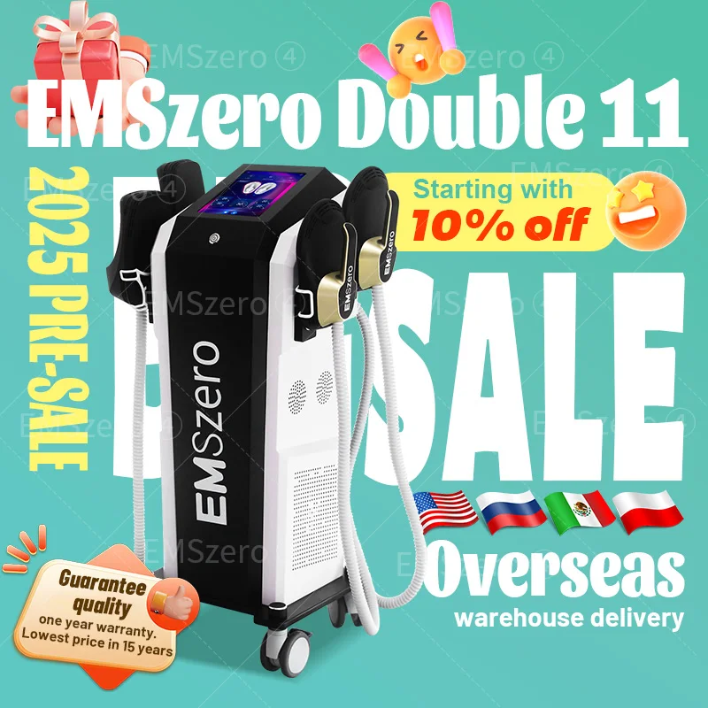 Emszero 6500W HF EMS modelador muscular com almofada de estimulação pélvica multitrabalho com 4 alças está disponível no salão de beleza 2024 mais recente mod