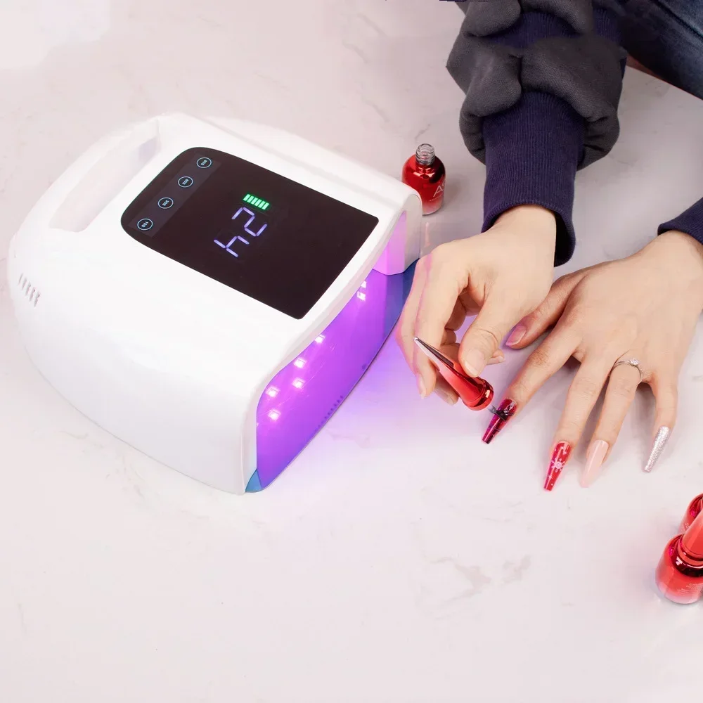 96W Professionelle wiederaufladbare Nagellampe Drahtlose UV-LED-Lampe Gelpoliermittel Nageltrocknung Maniküre Werkzeuge Übersee Lager