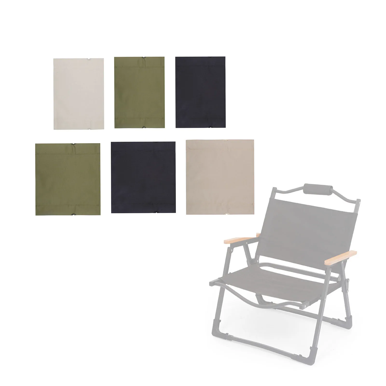 1pc Folding Chair Seat Cloth 600D Oxford Tear-Resistant Double-layer Backrest Cloth For Kermit Camping Chair Replacement Parts