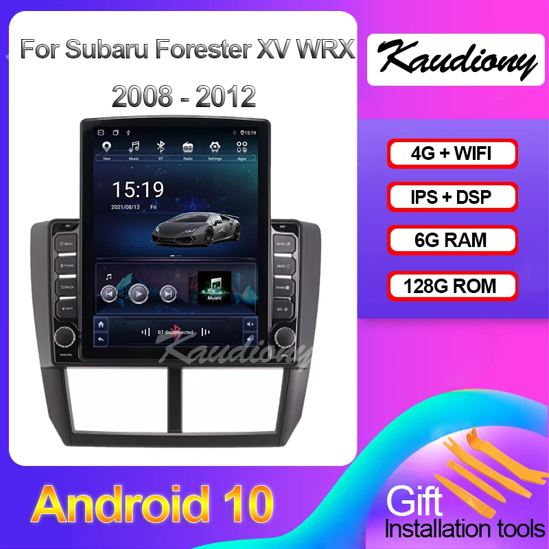 Kaudiony Tesla Style Android 10.0 Car Radio For Subaru Forester 3 SH Impreza Auto GPS Navigation Car DVD Player Stereo 2008-2012