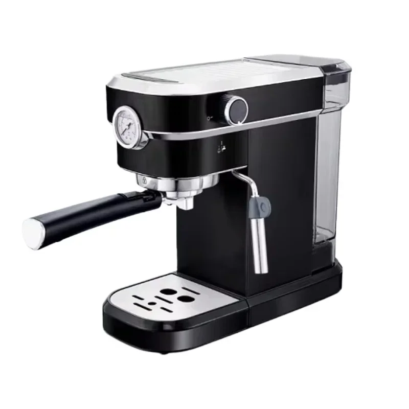 15Bar Stainless Steel Espresso Machine, 2-Cup Single-Serve Coffee Maker with Electronic Controls & Milk Frother for Home