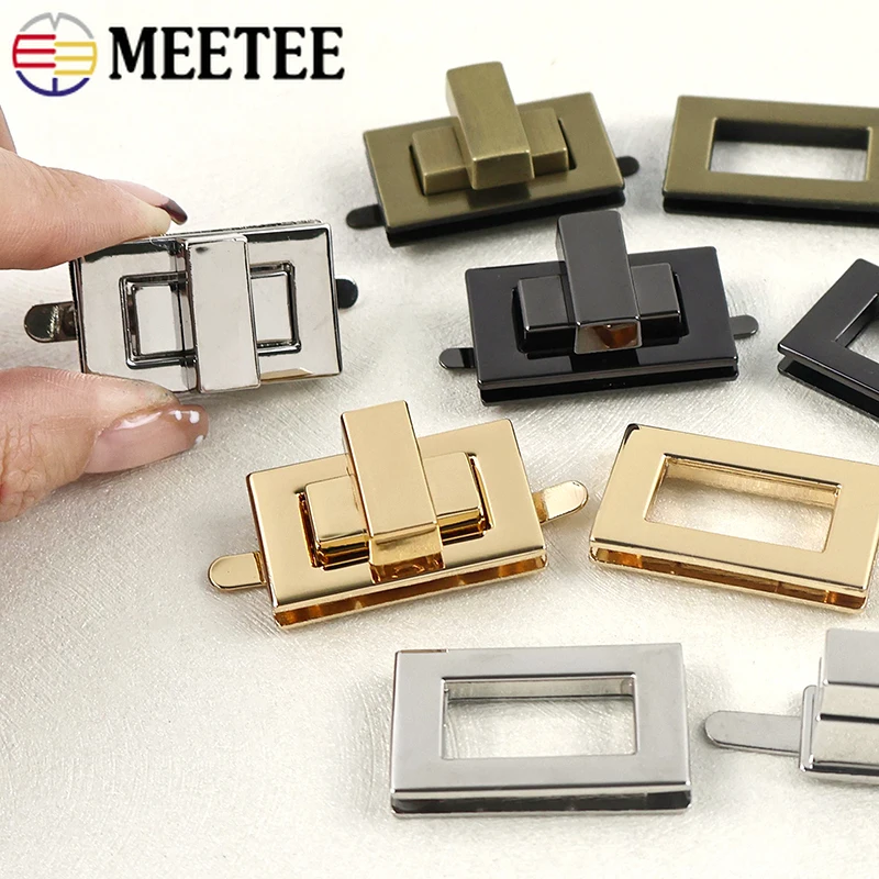 

1/2/5Pcs Meetee Metal Buckle Turn Twist Locks Clasp for Handbag Bag Lock Buckles Purse Decor Hook DIY Accessories for Handbags