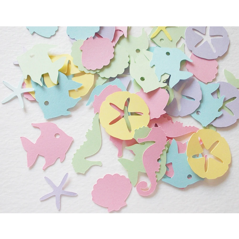 

100 Pcs Confetti Decorations Premium Paper Party Wedding Birthday Mermaid Theme Vibrant Colors Festive Atmosphere