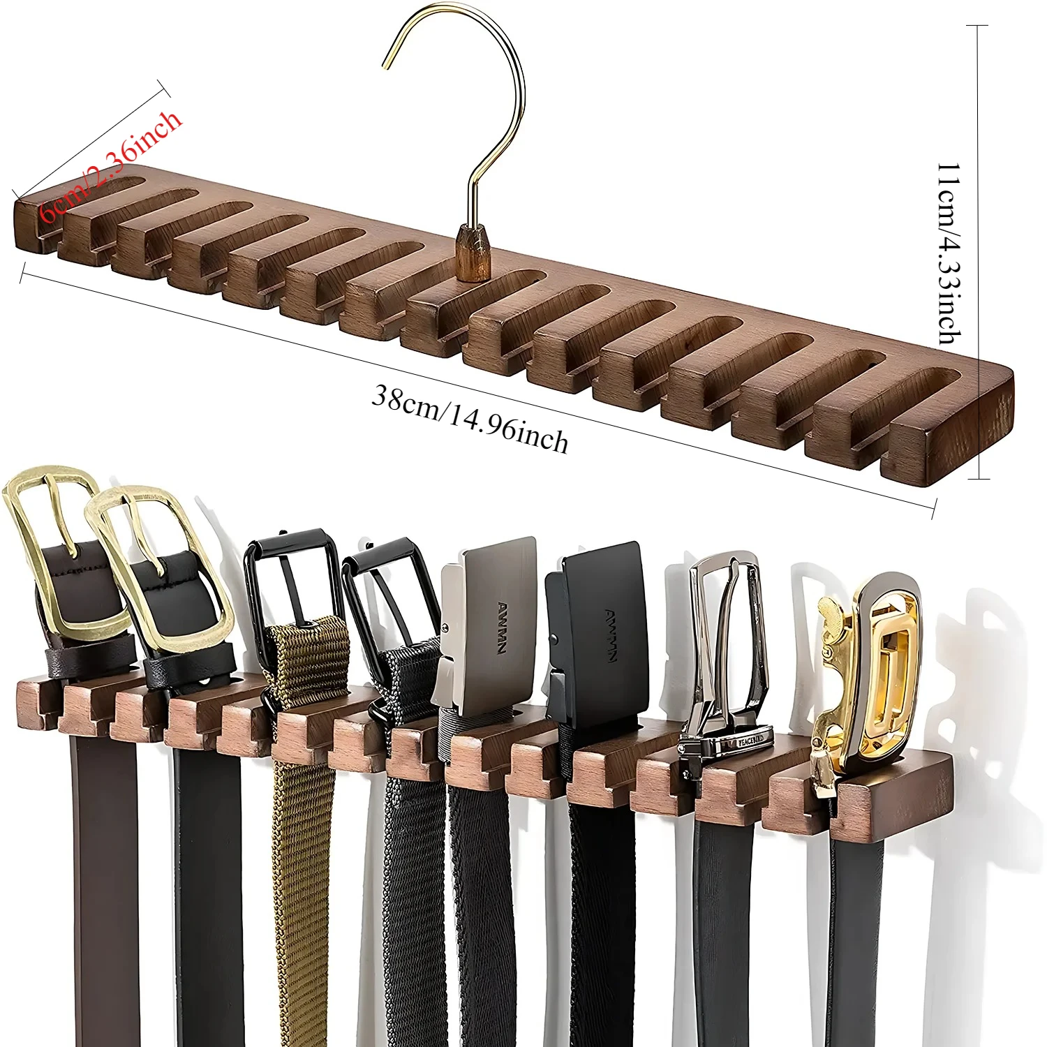 

1-12Pcs Multifunctional Belt Organizer Hanging Tie Rack Belt Hanger Clothes Rack Organizer Tie Rack Home Closet Organizer
