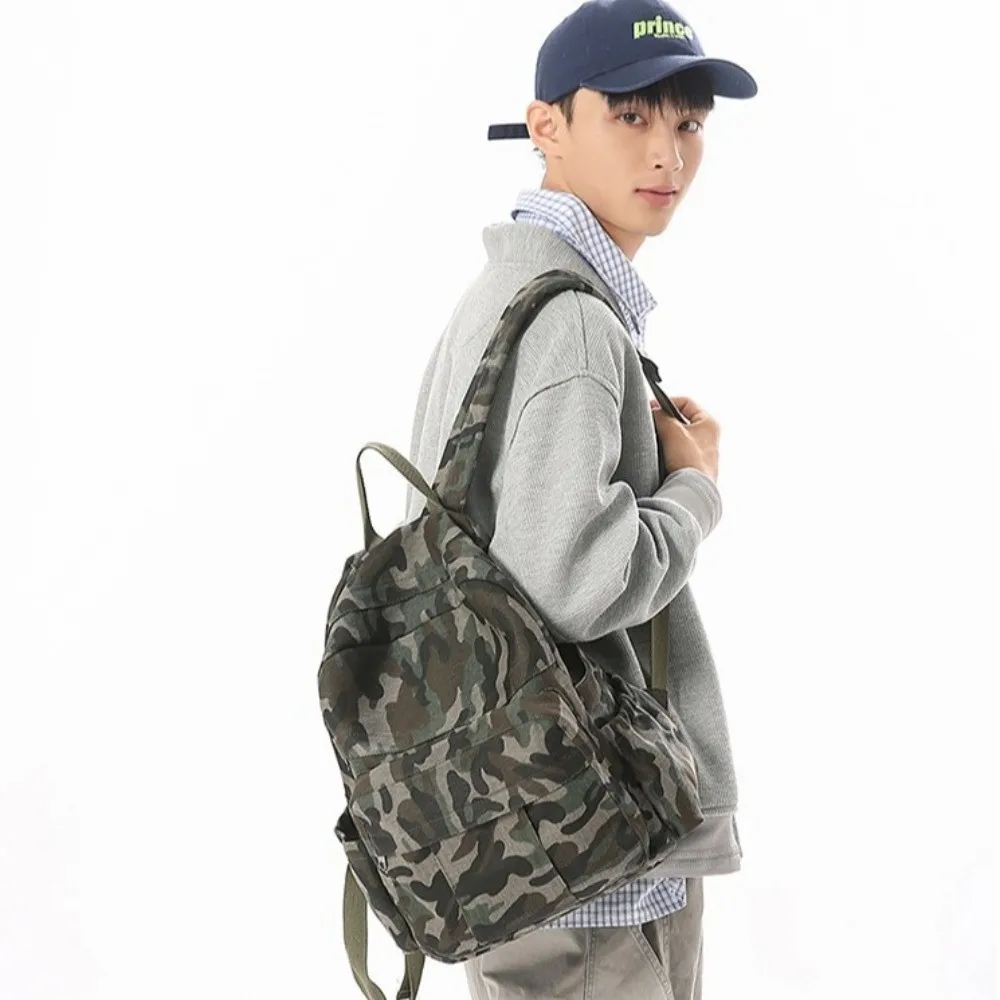 Casual Canvas Canvas Backpack Leopard Pattern Double Shoulder College Rucksack Large Capacity Leopard Print Backpack Unisex