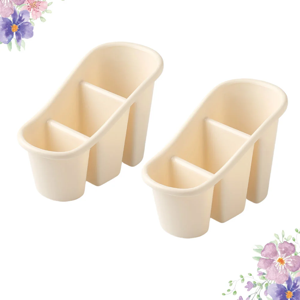 2 Pcs Cutlery Holder Drainer Spoon Stand Case Chopsticks Storage Container Draining Rack Rest