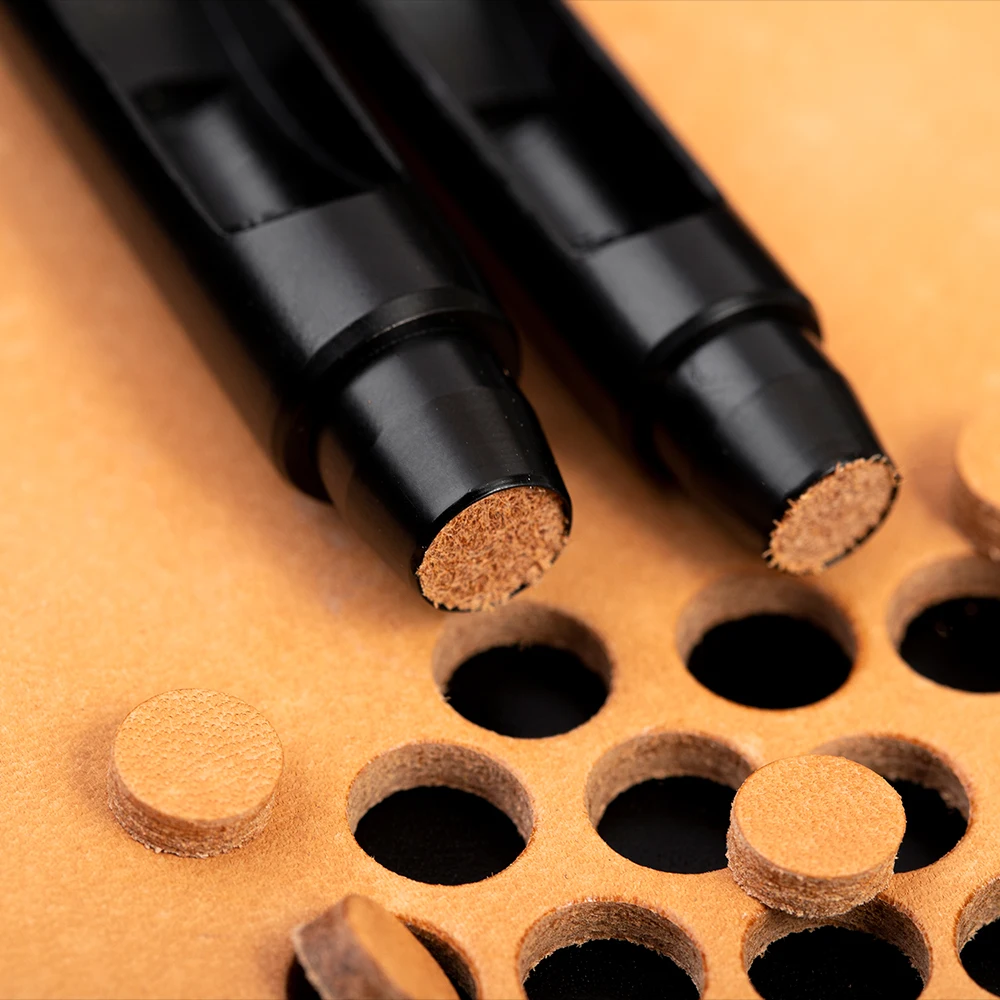 WUTA 5-15Pcs Basic Black Anti-rust Leather Hollow Punch Set Round Hole Puncher DIY Craft Working Tools Kit for Belt, Watch Strap