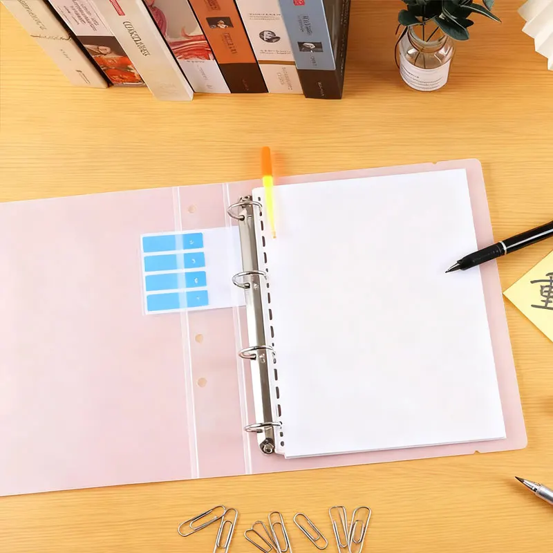 50Pcs A4/B5/A5 File Bag Loose Leaf Clear Binder Sleeves Thin Plastic Transparent Sheet Document Protector Folder Office Supplies