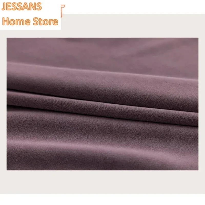 

Australian Wool Velvet Blackout Light Luxury Modern Living Room Bedroom Study Balcony Purple Curtain Custom Size
