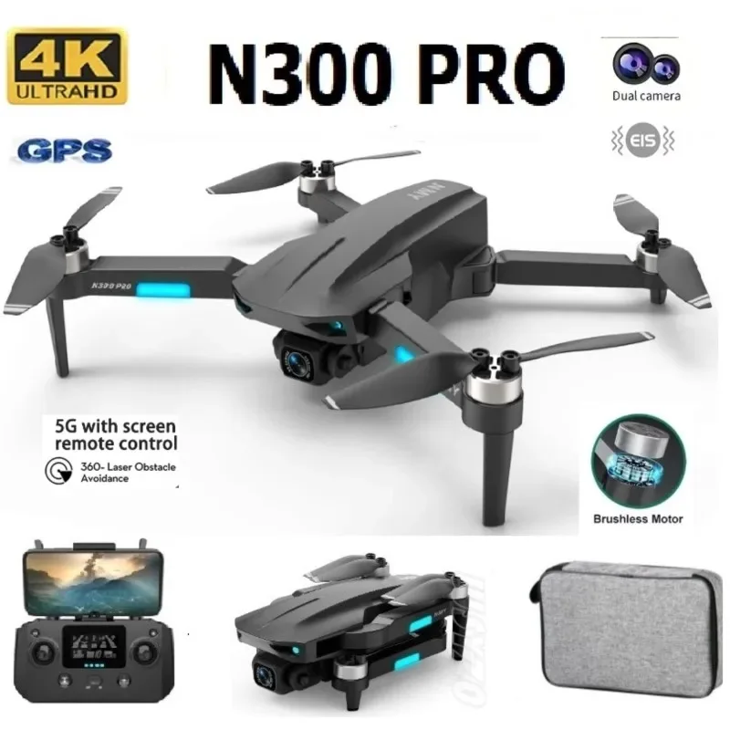 

NEW N300 Pro Drone 4K Professional HD Dual Camera Wide Angle Optical 5G GPS 360 Obstacle Avoidance Brushless Quadcopter RC Toy