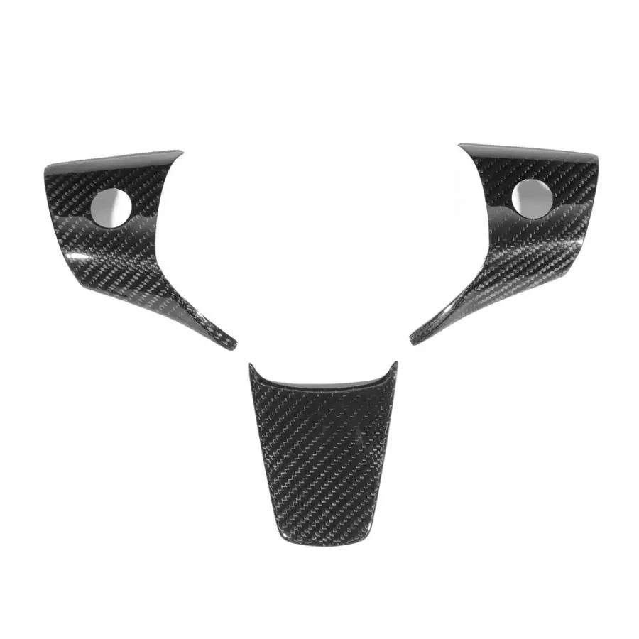 

3 PCS/Set Carbon Fiber Wheel Steering Panel Cover Car Modified Fits for Tesla Model 3 2018 2019 High Quality Car Accessories