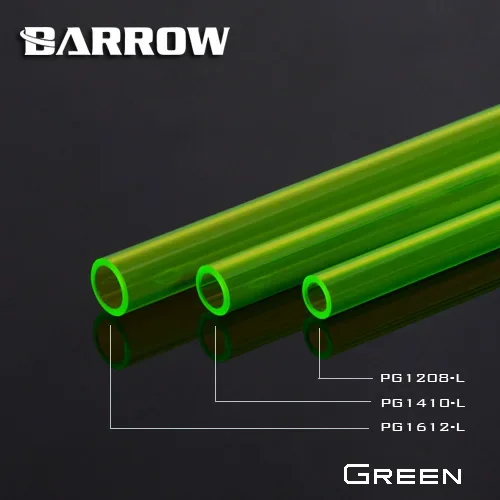 Barrow PG1612/PG1410/PG1208 500 Mm PETG Keras Tabung Berkualitas Tinggi PETG Transmisi Cahaya 12X8/ 14X10/12X16 Mm, 2 Tabung/Lot