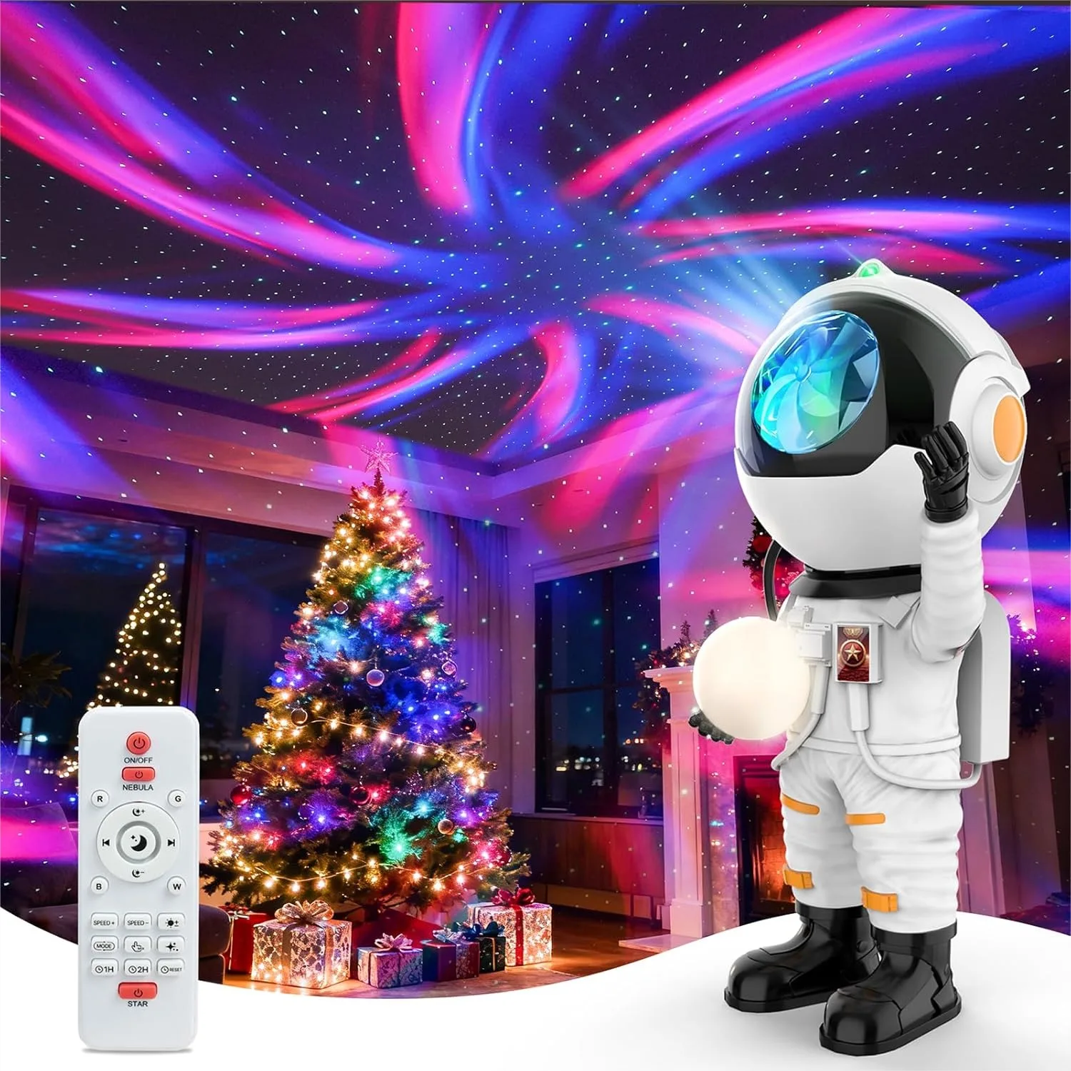 

Galaxy Projector Astronaut Star Projector for Bedroom with Remote Timer, LED Night Light Kids Room Decor