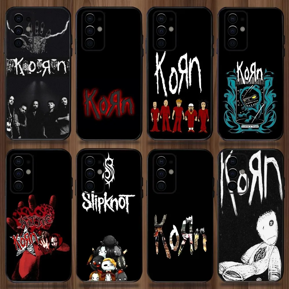 K-Korn Rock Band Phone Case For Samsung Galaxy A13,A21s,A22,A31,A32,A52,A53,A71,A80,A91 Soft Black Cover