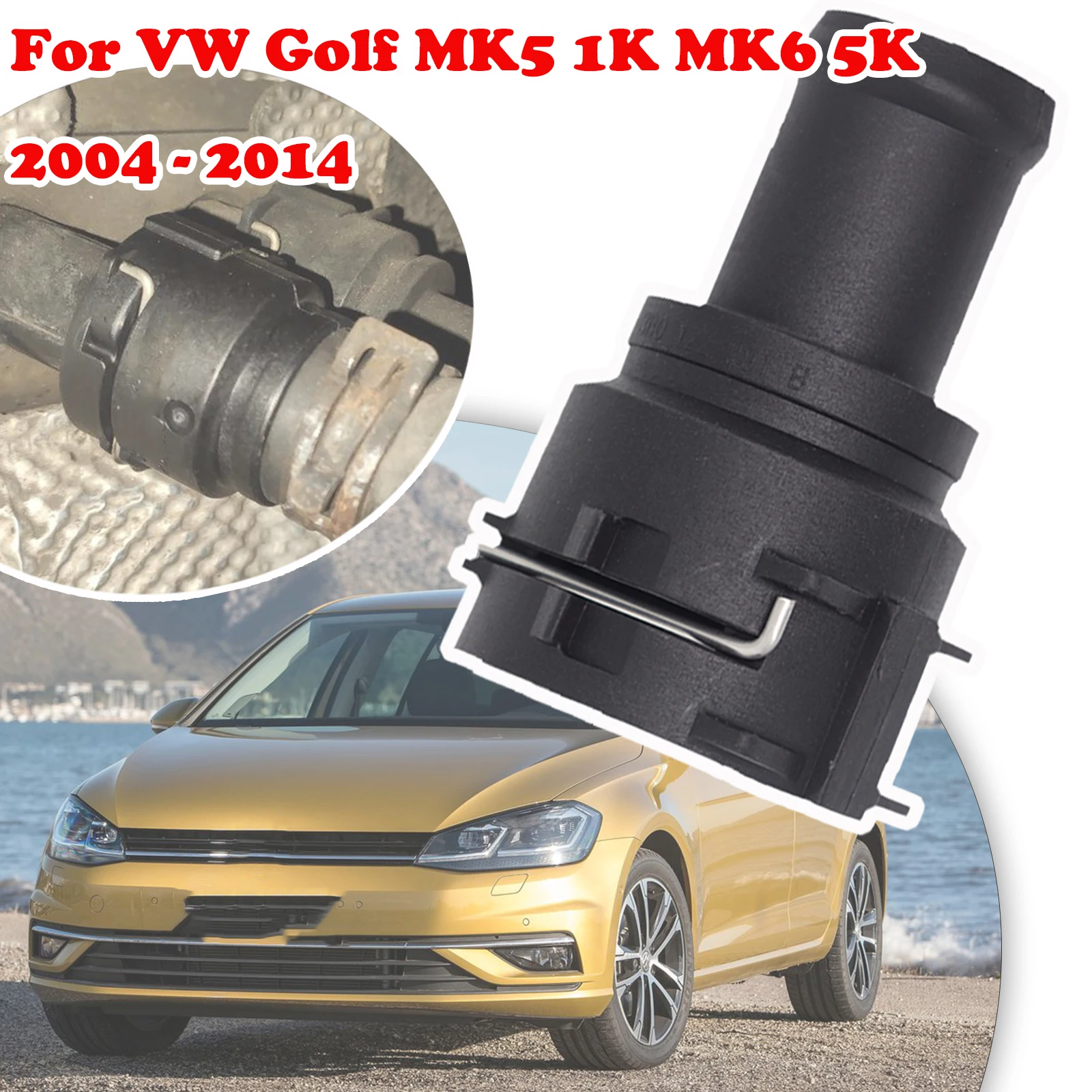 For VW Golf MK5 1K MK6 2004 - 2014 Car Radiator Coolant Hose Flange Quick Acting Coupling Adapter Pipe Connector with Clip Seal