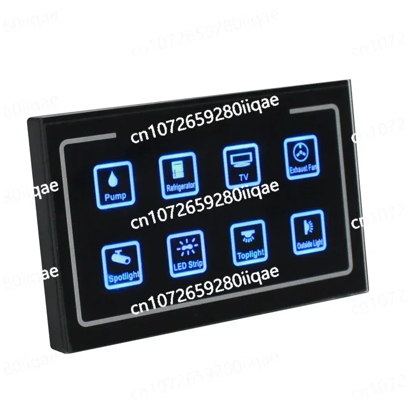 Bluetooth Touch Control Panel 12/24V Caravan Motorhome RV Modified 8-way Switch Control Panel Display