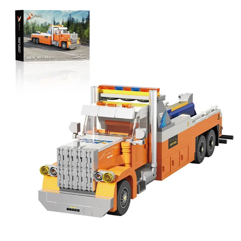 

66028 Модель сверхмощного прицепа, 449 шт., набор строительных блоков, инженерная серия, MOC, кирпичи, украшение для рабочего стола, детские игрушки, подарок