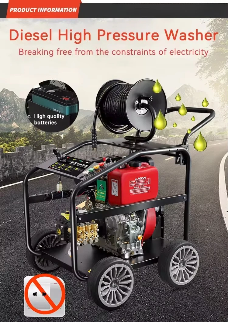 Commercial 350Bar 5075PSI 18LPM 5.5kw Car Wash Machine High Pressure Petrol Car Washer Equipment Jet Sewer